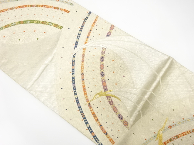 JAPANESE KIMONO / ANTIQUE FUKURO OBI / SILK / WOVEN FLORAL SARASA